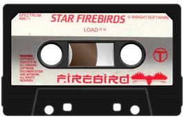 Cartridge artwork for Star Firebirds on the Sinclair ZX Spectrum.