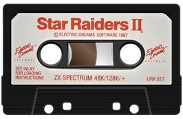 Cartridge artwork for Star Raiders 2 on the Sinclair ZX Spectrum.
