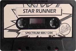 Cartridge artwork for Star Runner on the Sinclair ZX Spectrum.