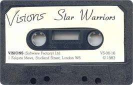 Cartridge artwork for Star Warriors on the Sinclair ZX Spectrum.