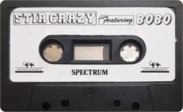 Cartridge artwork for Stir Crazy Featuring Bobo on the Sinclair ZX Spectrum.