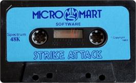 Cartridge artwork for Strike Attack on the Sinclair ZX Spectrum.