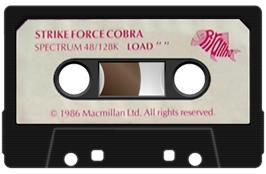 Cartridge artwork for Strike Force Cobra on the Sinclair ZX Spectrum.