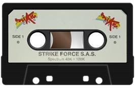 Cartridge artwork for Strike Force S.A.S. on the Sinclair ZX Spectrum.