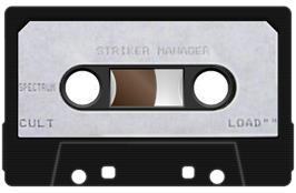 Cartridge artwork for Striker Manager on the Sinclair ZX Spectrum.