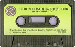 Cartridge artwork for Strontium Dog - The Killing on the Sinclair ZX Spectrum.