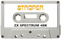 Cartridge artwork for Stroper on the Sinclair ZX Spectrum.