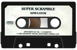 Cartridge artwork for Super Scramble Simulator on the Sinclair ZX Spectrum.