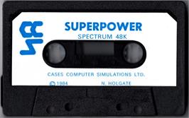 Cartridge artwork for Superpower on the Sinclair ZX Spectrum.