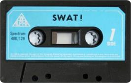 Cartridge artwork for Swat! on the Sinclair ZX Spectrum.