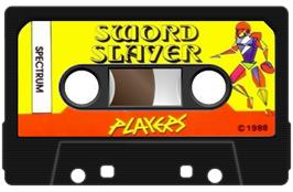 Cartridge artwork for Sword Slayer on the Sinclair ZX Spectrum.