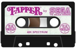 Cartridge artwork for Tapper on the Sinclair ZX Spectrum.