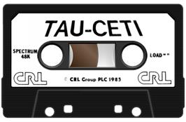 Cartridge artwork for Tau Ceti on the Sinclair ZX Spectrum.