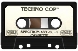 Cartridge artwork for Techno Cop on the Sinclair ZX Spectrum.