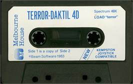 Cartridge artwork for Terror-daktil 4d on the Sinclair ZX Spectrum.