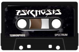 Cartridge artwork for Terrorpods on the Sinclair ZX Spectrum.