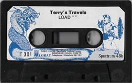 Cartridge artwork for Terry's Travels on the Sinclair ZX Spectrum.
