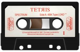 Cartridge artwork for Tetris (Mirrorsoft) on the Sinclair ZX Spectrum.
