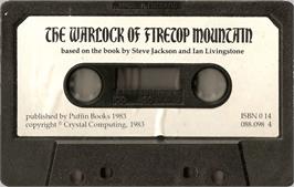 Cartridge artwork for The Warlock of Firetop Mountain on the Sinclair ZX Spectrum.