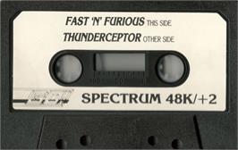 Cartridge artwork for Thunderceptor on the Sinclair ZX Spectrum.