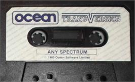 Cartridge artwork for Transversion on the Sinclair ZX Spectrum.