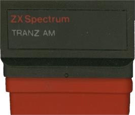Cartridge artwork for Tranz Am on the Sinclair ZX Spectrum.