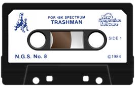 Cartridge artwork for Trashman on the Sinclair ZX Spectrum.