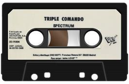 Cartridge artwork for Triple Comando on the Sinclair ZX Spectrum.