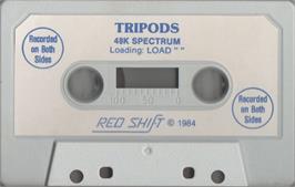 Cartridge artwork for Tripods on the Sinclair ZX Spectrum.