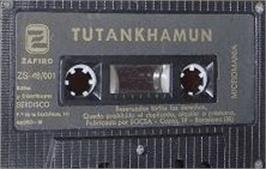 Cartridge artwork for Tutankhamun on the Sinclair ZX Spectrum.