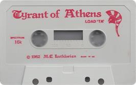Cartridge artwork for Tyrant Of Athens on the Sinclair ZX Spectrum.