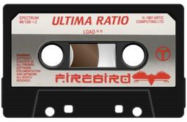 Cartridge artwork for Ultima Ratio on the Sinclair ZX Spectrum.