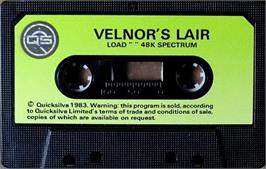 Cartridge artwork for Velnor's Lair on the Sinclair ZX Spectrum.