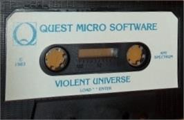 Cartridge artwork for Violent Universe on the Sinclair ZX Spectrum.