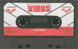 Cartridge artwork for Virus on the Sinclair ZX Spectrum.