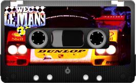 Cartridge artwork for WEC Le Mans on the Sinclair ZX Spectrum.