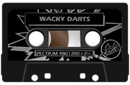 Cartridge artwork for Wacky Darts on the Sinclair ZX Spectrum.