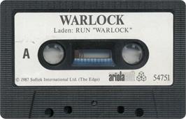 Cartridge artwork for Warlock on the Sinclair ZX Spectrum.