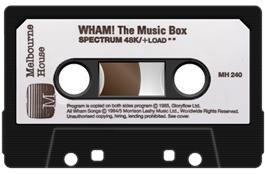 Cartridge artwork for Wham! The Music Box on the Sinclair ZX Spectrum.