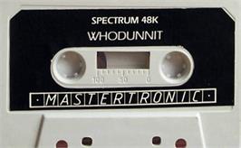 Cartridge artwork for Whodunnit on the Sinclair ZX Spectrum.