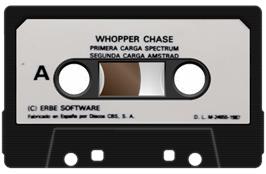 Cartridge artwork for Whopper Chase on the Sinclair ZX Spectrum.