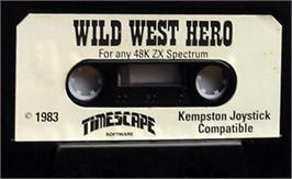 Cartridge artwork for Wild West Hero on the Sinclair ZX Spectrum.