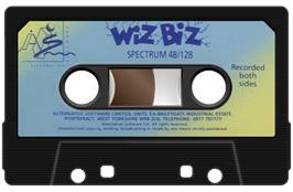 Cartridge artwork for Wiz-biz on the Sinclair ZX Spectrum.