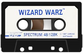 Cartridge artwork for Wizard Warz on the Sinclair ZX Spectrum.