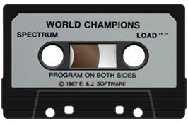 Cartridge artwork for World Champions on the Sinclair ZX Spectrum.