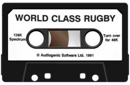 Cartridge artwork for World Class Rugby on the Sinclair ZX Spectrum.