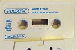 Cartridge artwork for Worm Attack on the Sinclair ZX Spectrum.