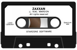 Cartridge artwork for Zaxxan on the Sinclair ZX Spectrum.