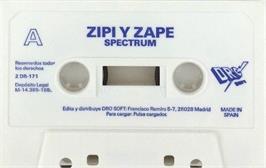 Cartridge artwork for Zipi Y Zape on the Sinclair ZX Spectrum.