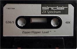 Cartridge artwork for Zipper Flipper on the Sinclair ZX Spectrum.
